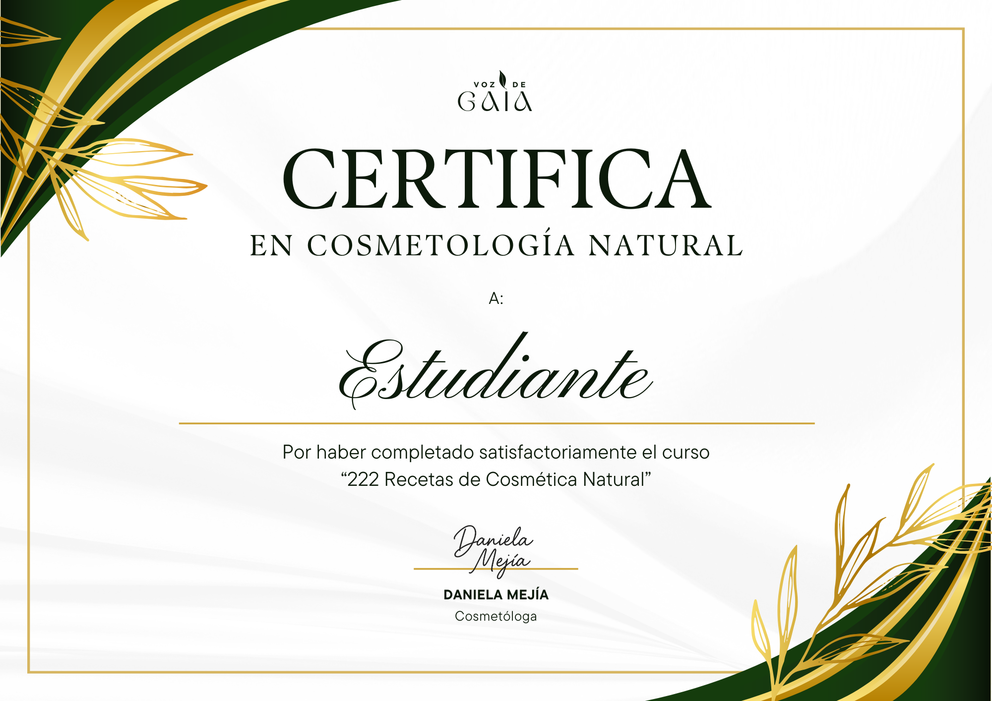 Certificado en Cosmetología Natural